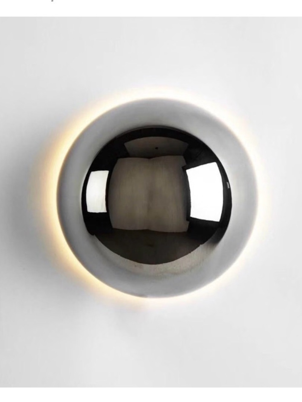 Modern Chrome Sphere Wall Accent Light - Silver 6.3”